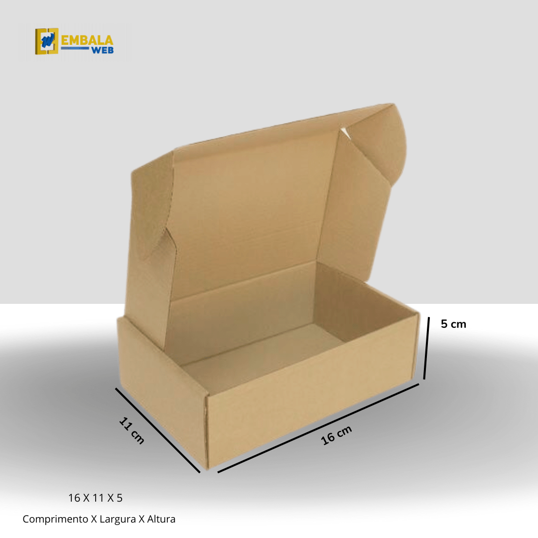 Caixa de Papelão 16x11x5 Sedex para E-Commerce R$0,66 / UN